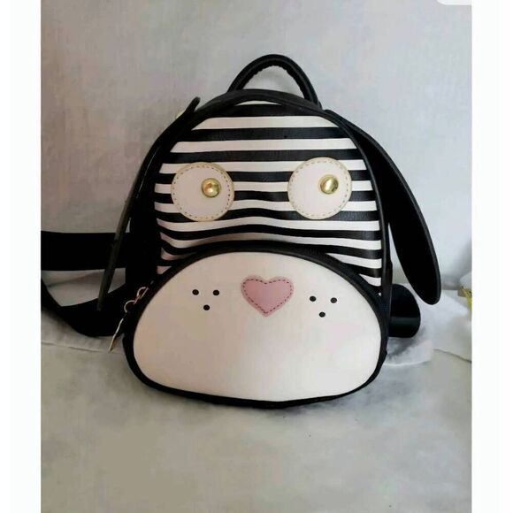 Betsey Johnson Dog Puppy Faux Leather Mini Backpack Bag Floppy Ears - Picture 1 of 11